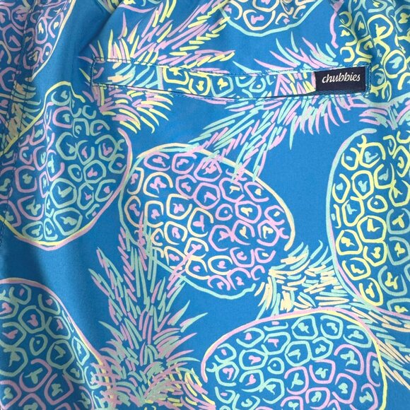 Chubbies‎ The Bay Breezes Swim Trunks Shorts Mens XL Pineapple Blue SS-1859 - Picture 5 of 9